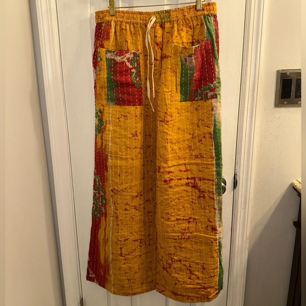 Wide-leg Kantha Pants